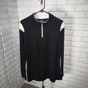 NFL Team Apparel TX3 Cool Ladies Size XL 1/4 Zip Black w/ White Top